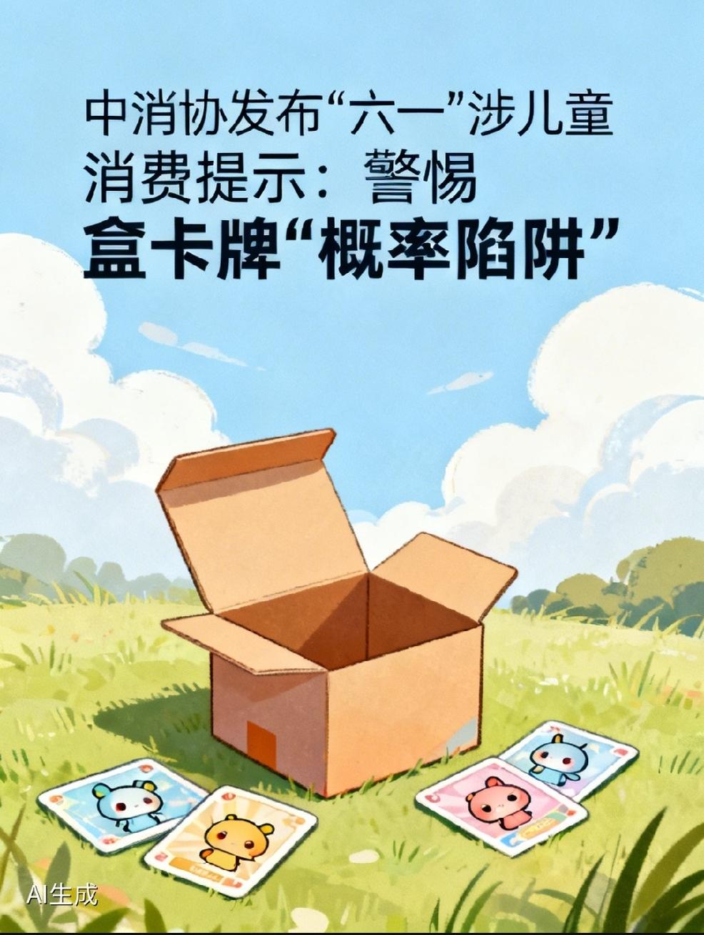 【中消协发布"六一"涉儿童消费提示：警惕盲盒卡牌"概率陷阱"】
        