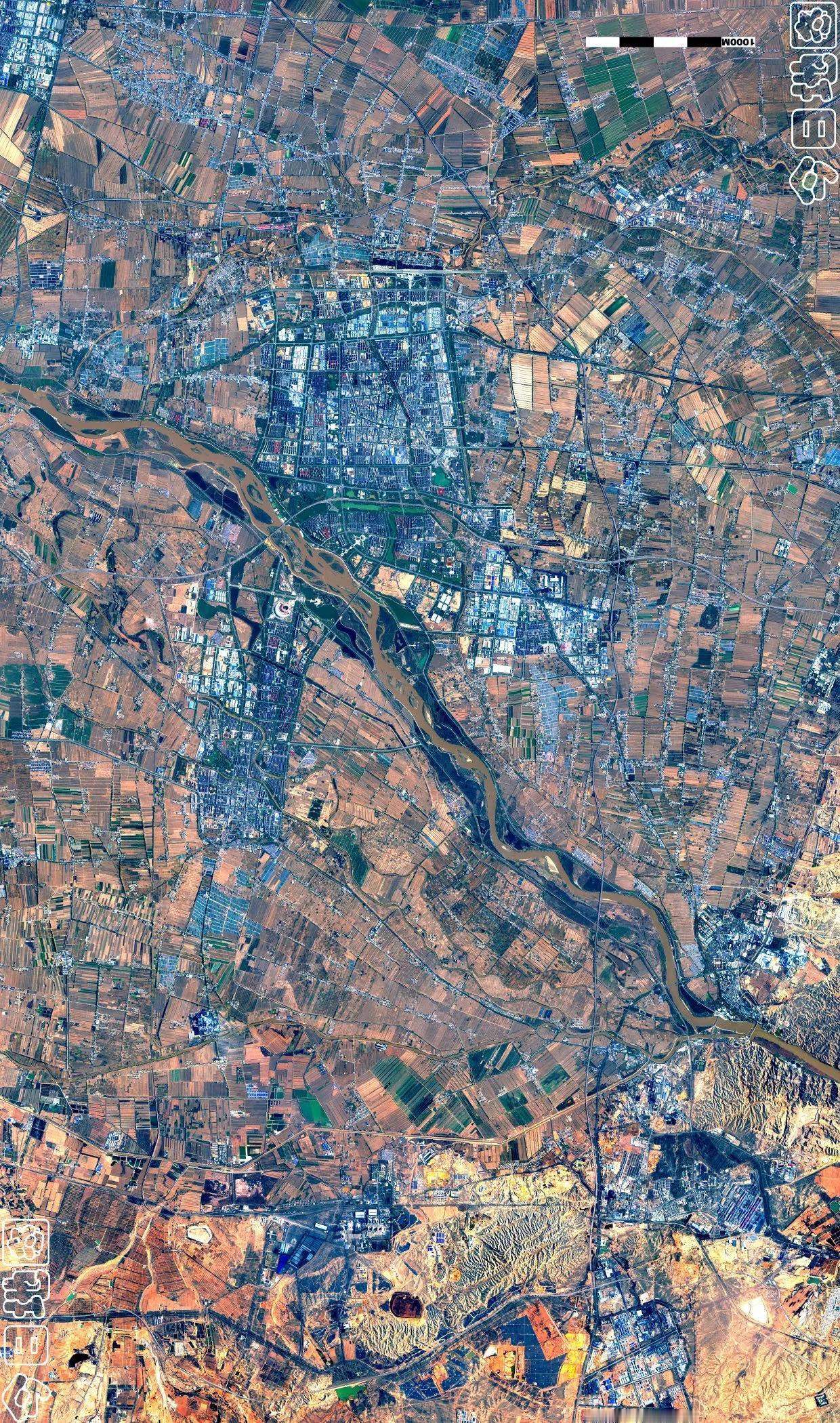 宁夏吴忠市2024年11月6日卫星地图影像（旋转观看）…