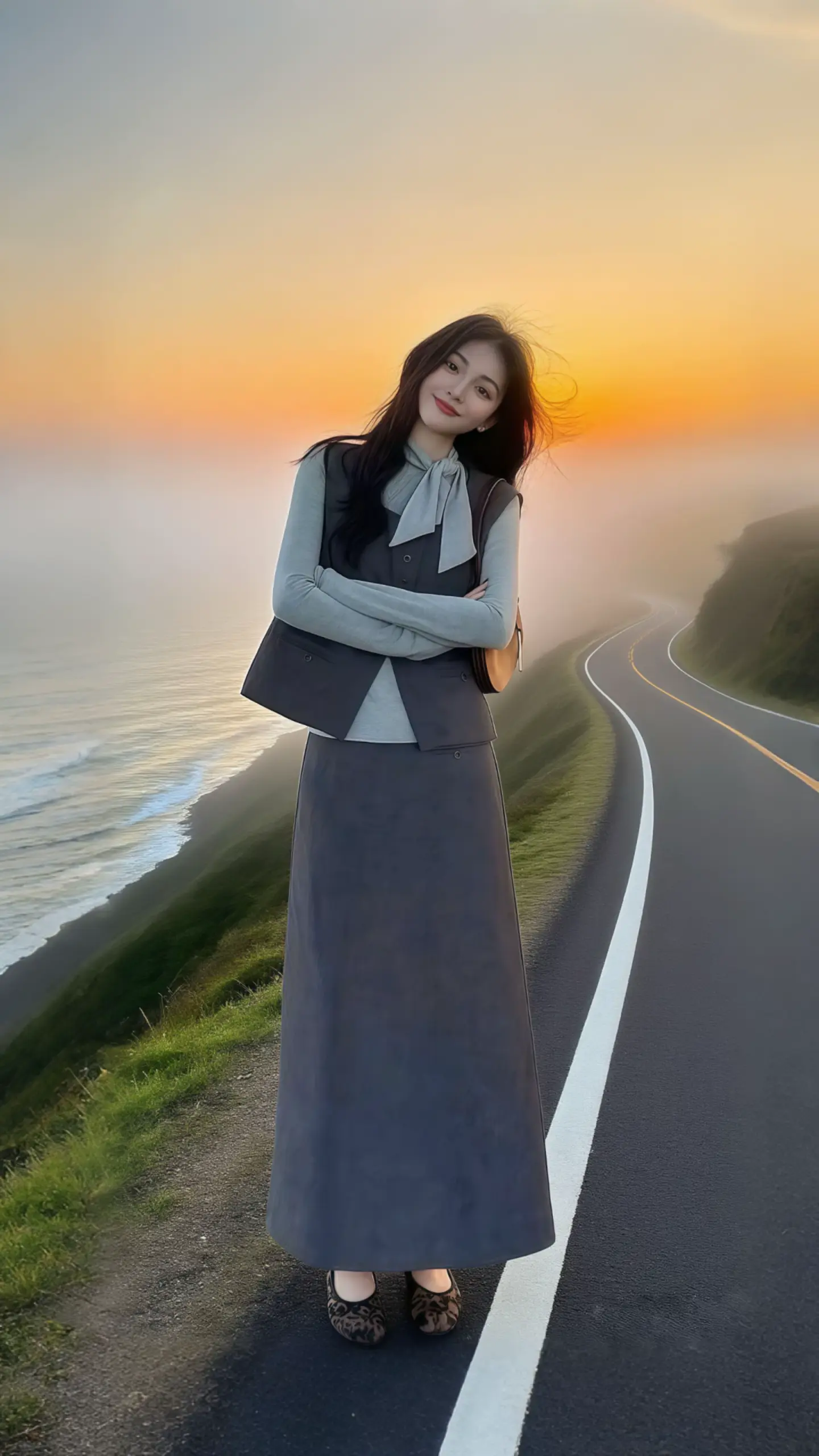 AI扩图 轻松拿捏慵懒风穿搭 秋季氛围感早秋不费力显贵穿搭 早秋松弛感穿搭
