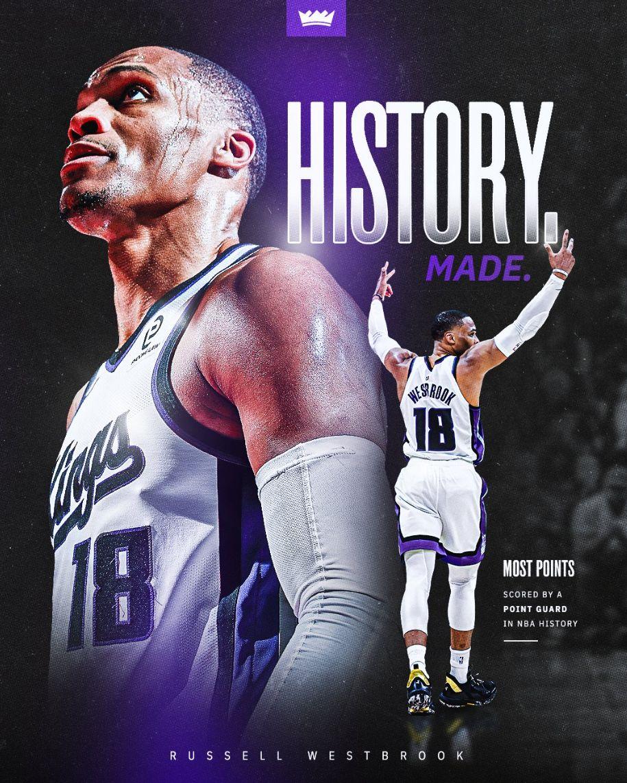 威少超越大O成为控卫历史得分王

威少的球风和人品，自不必多说，场内激情四射，场