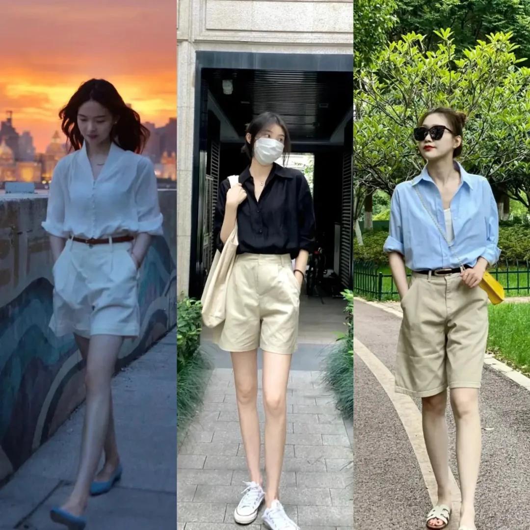 #夏日生活打卡季#👖👔 西装短裤，解锁初夏高级感穿搭密码！利落剪裁，完美平衡