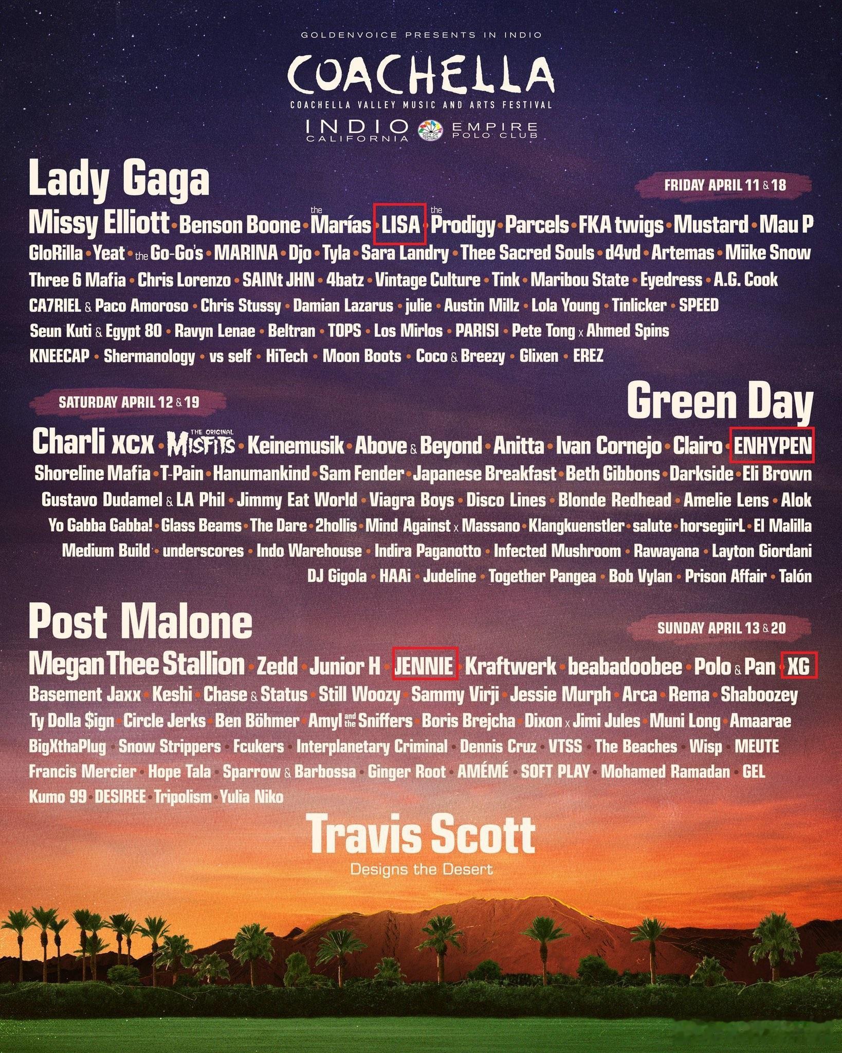 速报！COCHELLA 2025 KPOP 4位LISAENHYPENJENNI