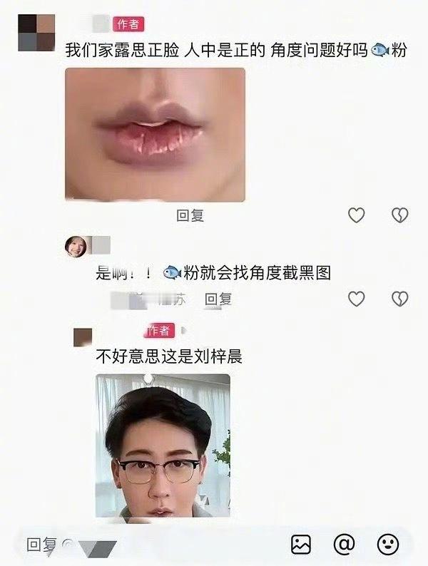 赵露思粉丝把刘梓晨的嘴认成赵露思的了… ​​​
