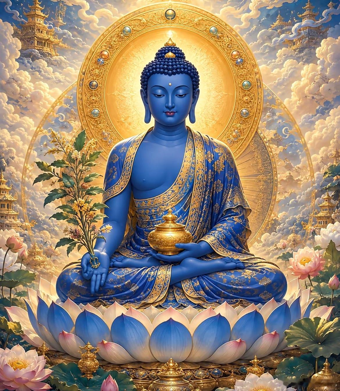 刷到药师琉璃光如来，留下三束🌹🌹🌹以示尊敬药师佛会帮你消灾解难，聚财纳福！