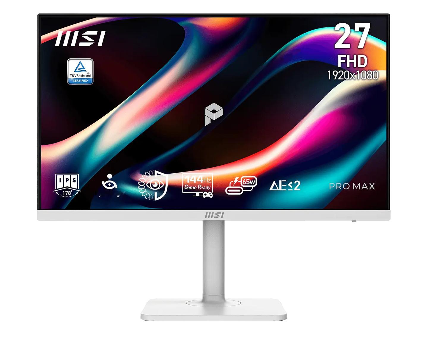 微星这款新显示器整体定位很实用，27英寸FHD分辨率+144Hz高刷，日常办公、