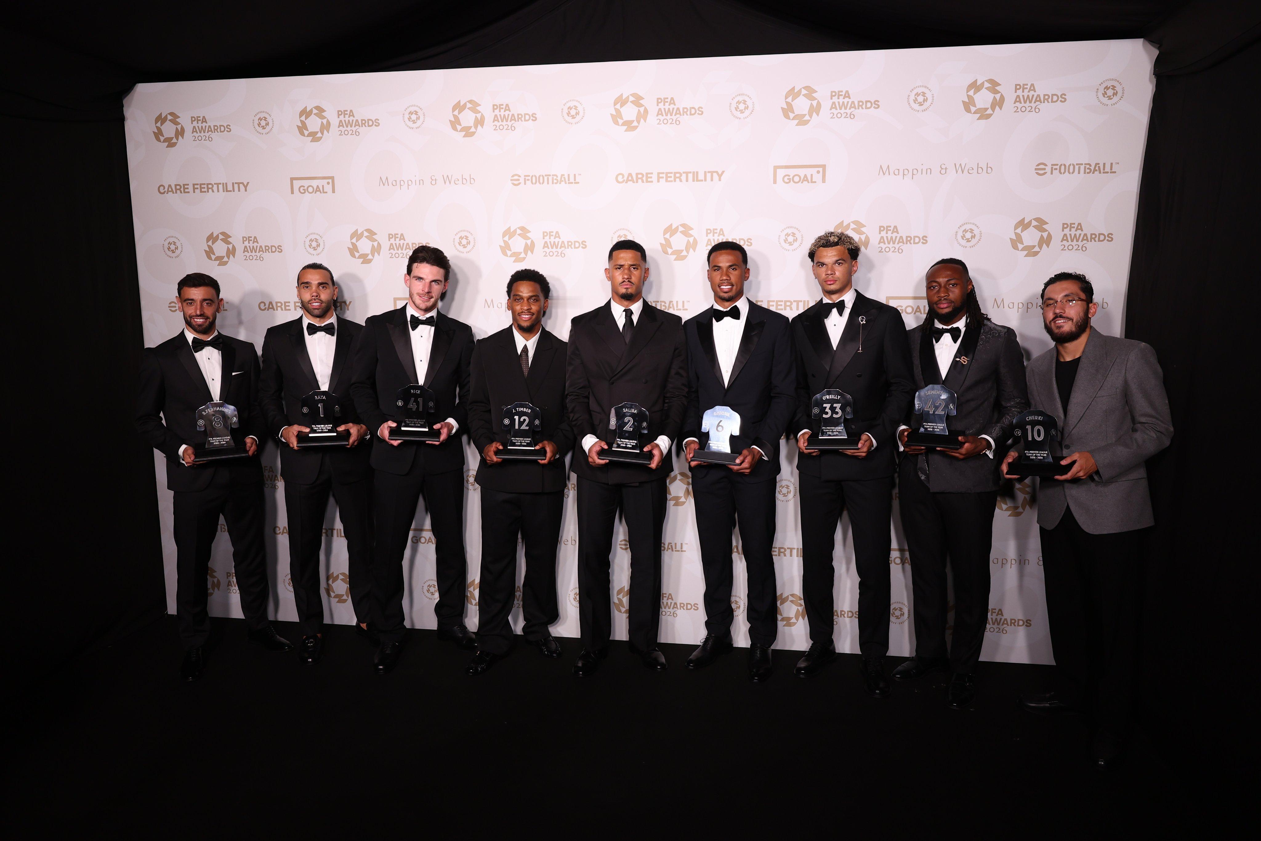 PFA25／26赛季最佳11人阵容：赖斯、奥莱利入选！英超联赛 ​​​