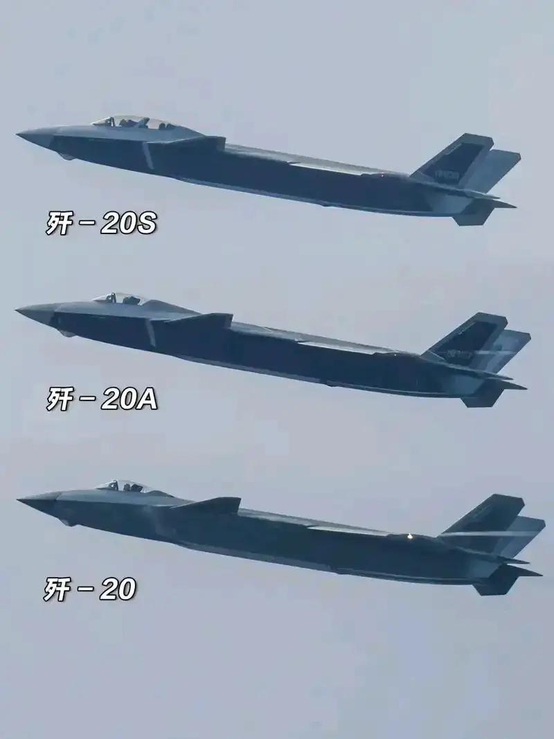 家族成长：
从原型机到列装部队的歼-20,
再到换装国产大推力涡扇-15发动机、