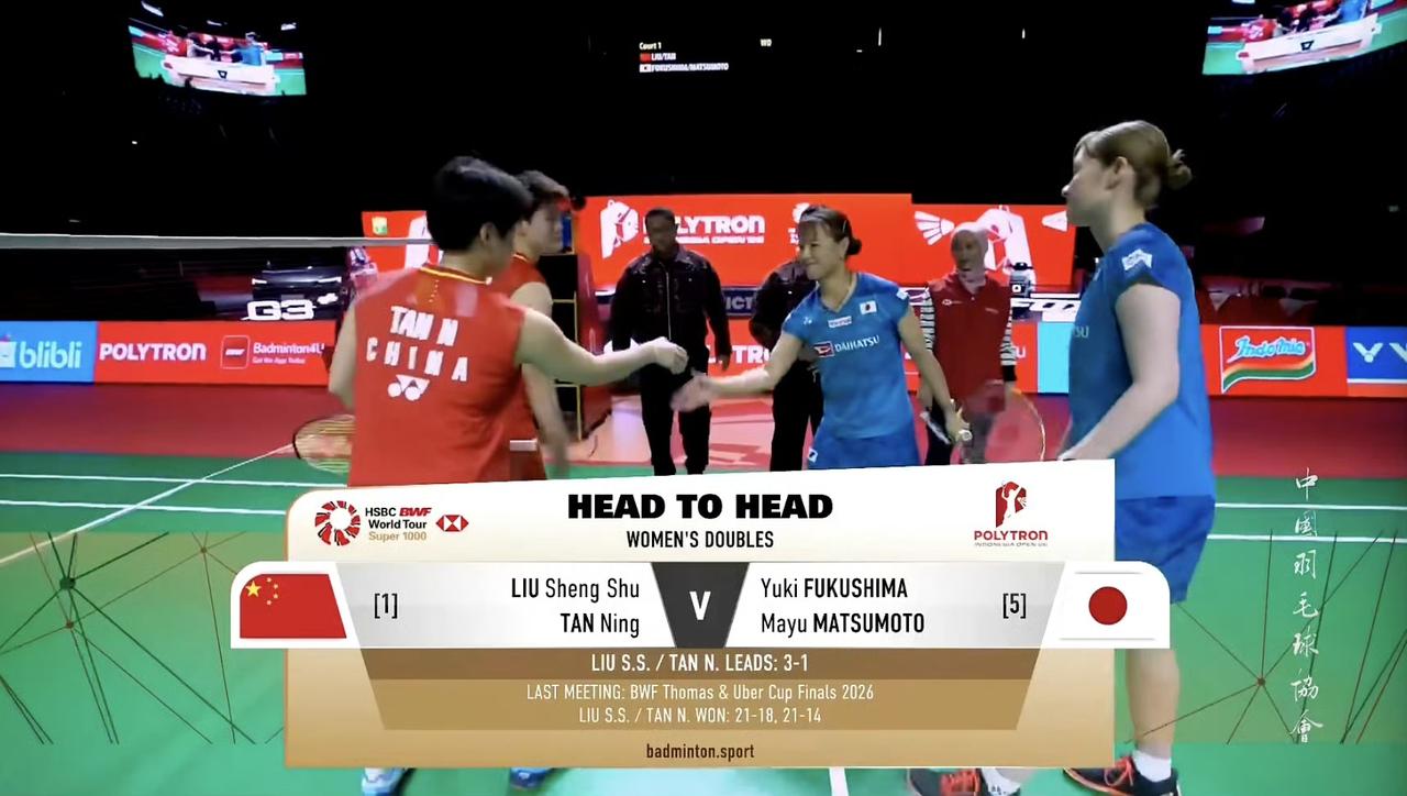 刘圣书/谭宁🇨🇳 丢了第一局！
刚刚刘圣书/谭宁🇨🇳 15-21 不敌?