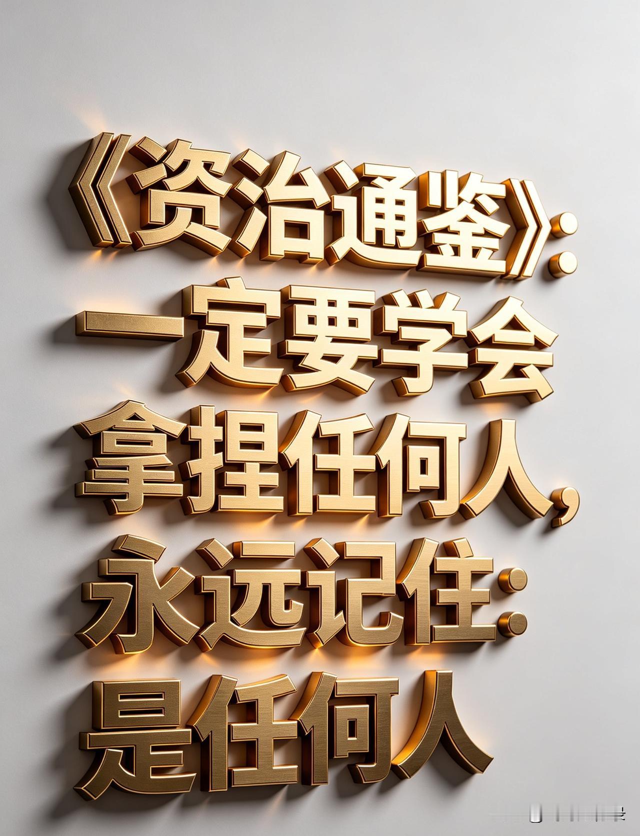 《资治通鉴》：一定要学会拿捏任何人，永远记住：是任何人

你可能会觉得“拿捏”这