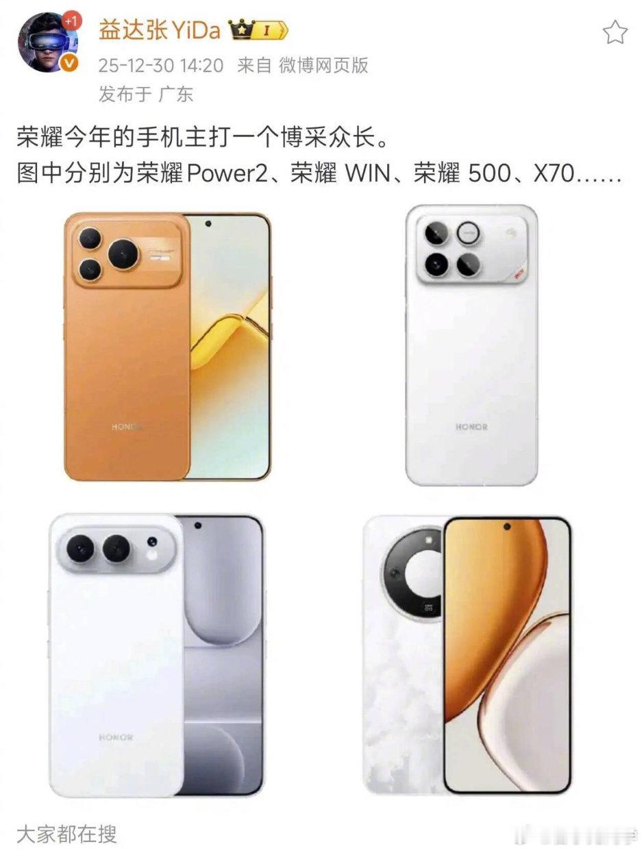 这还真是猛的一看，今年所有的热门设计基本上都能在荣耀身上看到影子！