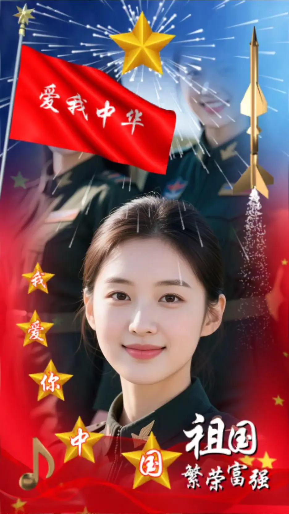 我爱你中国 祝福我们伟大的祖国繁荣昌盛国泰民安 玩法达人中心拍同款