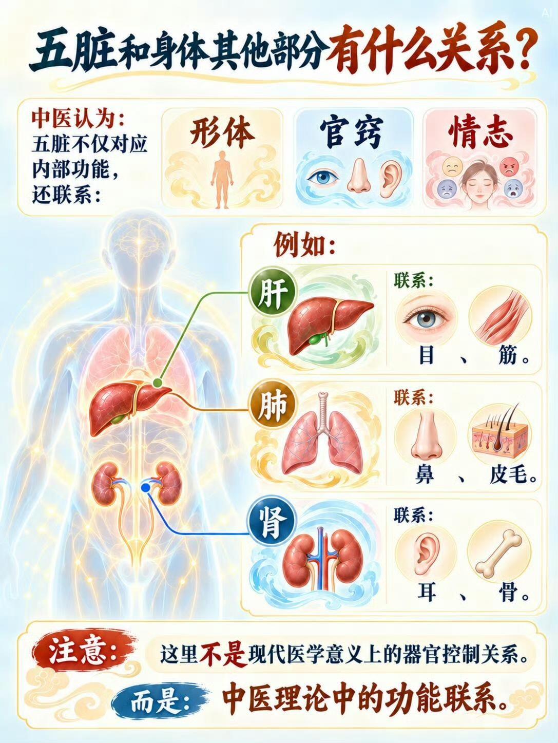 别把中医五脏，等同于解剖器官！看懂藏象，读懂身体

很多人误以为中医的五脏，就是