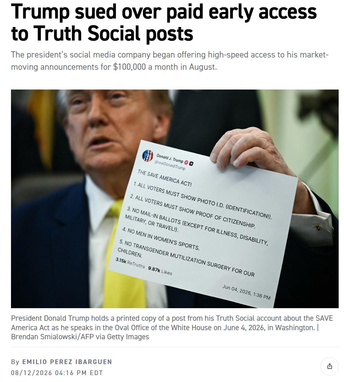 林一五：前两个月特朗普旗下的社交媒体公司Truth Social官宣将推出定制高