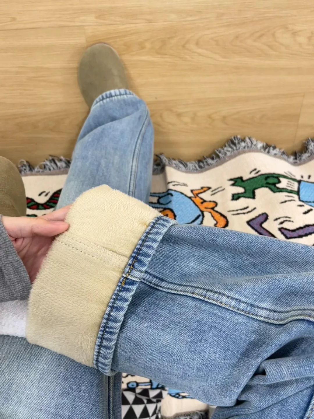 秋冬的命是厚绒牛仔裤给的‼️巨巨巨保暖😭