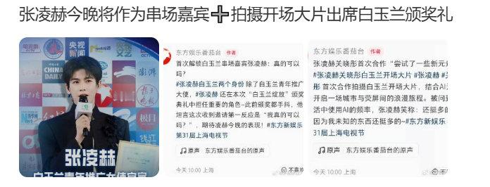 张凌赫拍摄白玉兰开场大片张凌赫出席白玉兰颁奖礼 张凌赫出席白玉兰颁奖礼张凌赫