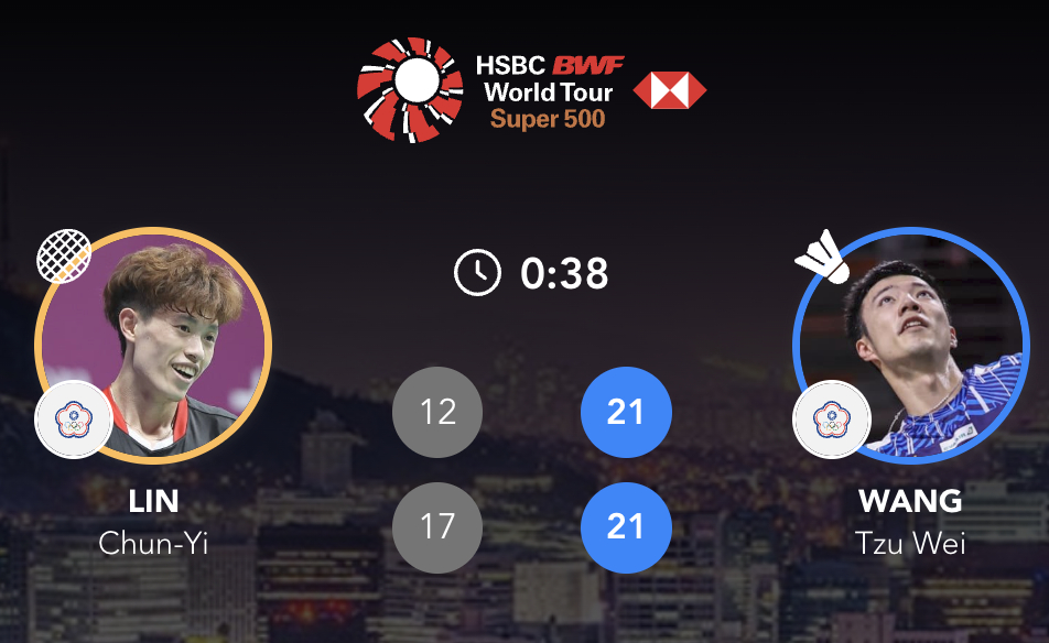 王子维 21-12、21-17 林俊易下轮：骆建佑🇸🇬 vs 王子维2025