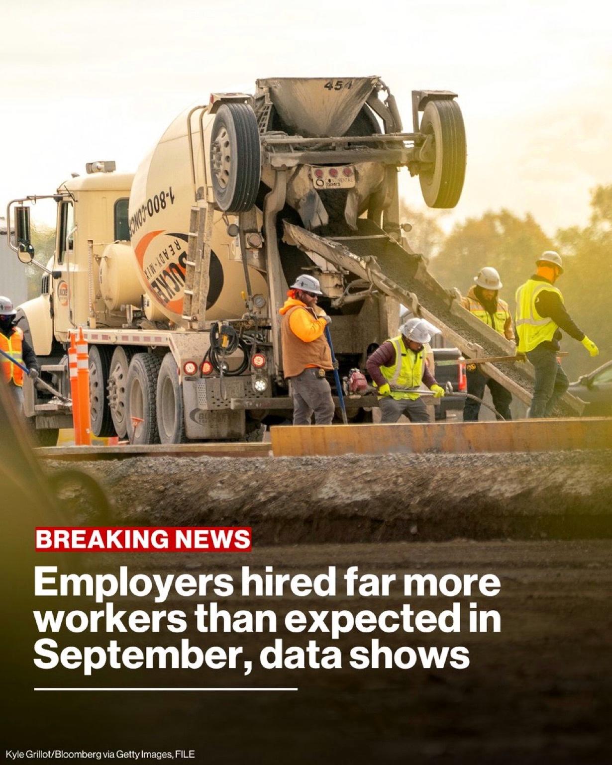 换了劳工统计局局长的功劳？

9 月份，美国雇主雇佣的员工数量远超预期，这与夏季