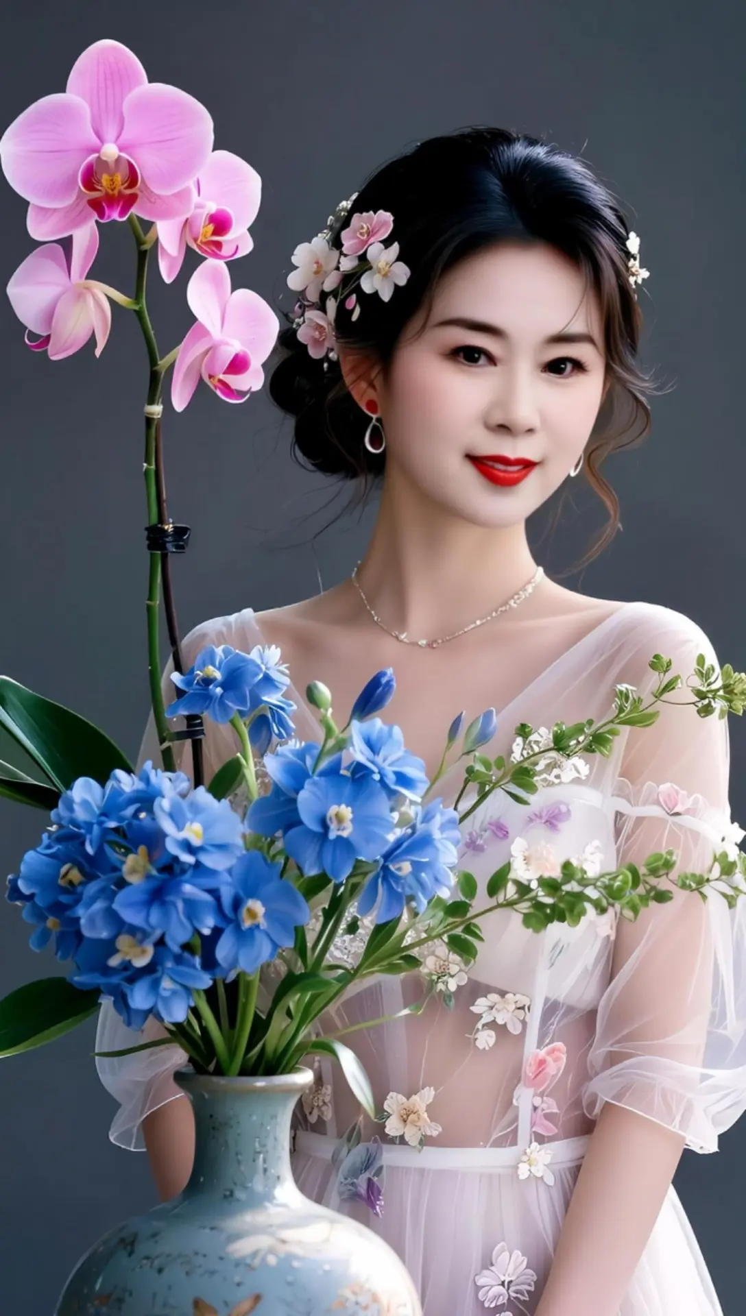 AI花卉轻纱照 ai创作