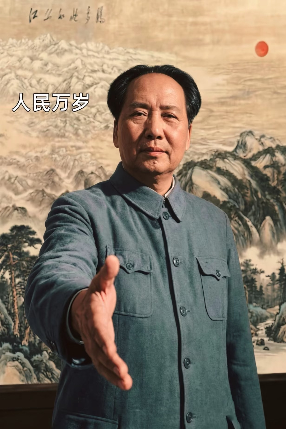 大数据不会乱推荐，有幸遇见伟人伸手的瞬间，是跨越岁月的凝望喝水不忘挖井人，山河锦