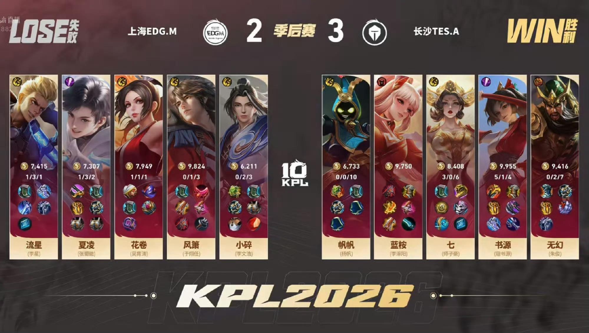 TES连追三分先到赛点TES连追三分先到赛点！书源拿下二连MVP！ ​​​