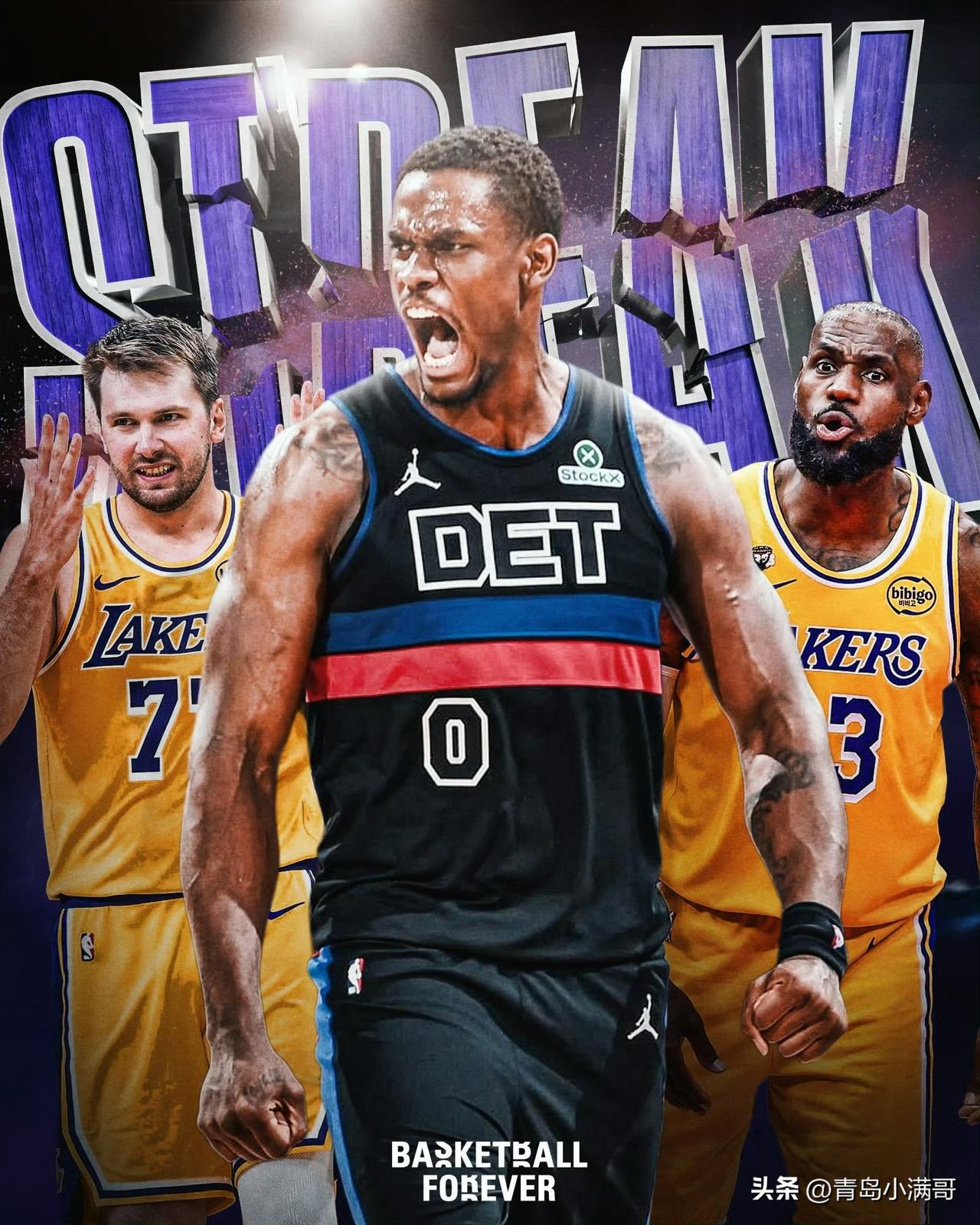 东契奇绝平三分三不沾！！！湖人惜败活塞，九连胜被终结！

在刚刚结束的一场焦点之