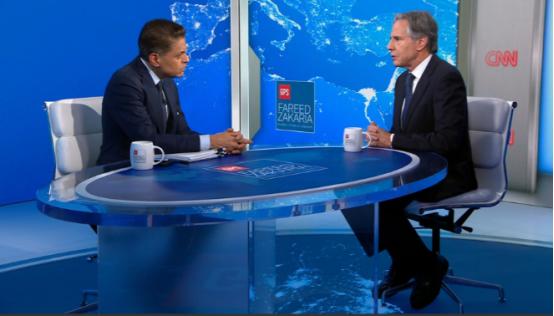 12月22日，美国前国务卿布林肯在CNN主持人扎卡里亚的节目中久违地露面。并且一