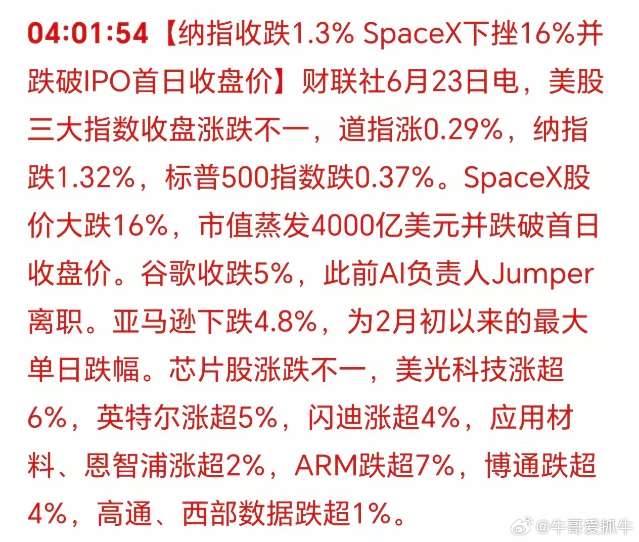 美国三大股指涨跌不一！纳指下跌1.32%，科技股调整加大！国家出台反制措施，美国