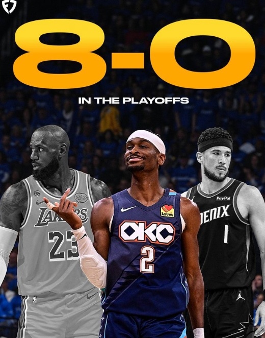 NBA 雷霆季后赛还一场没输……湖人vs雷霆