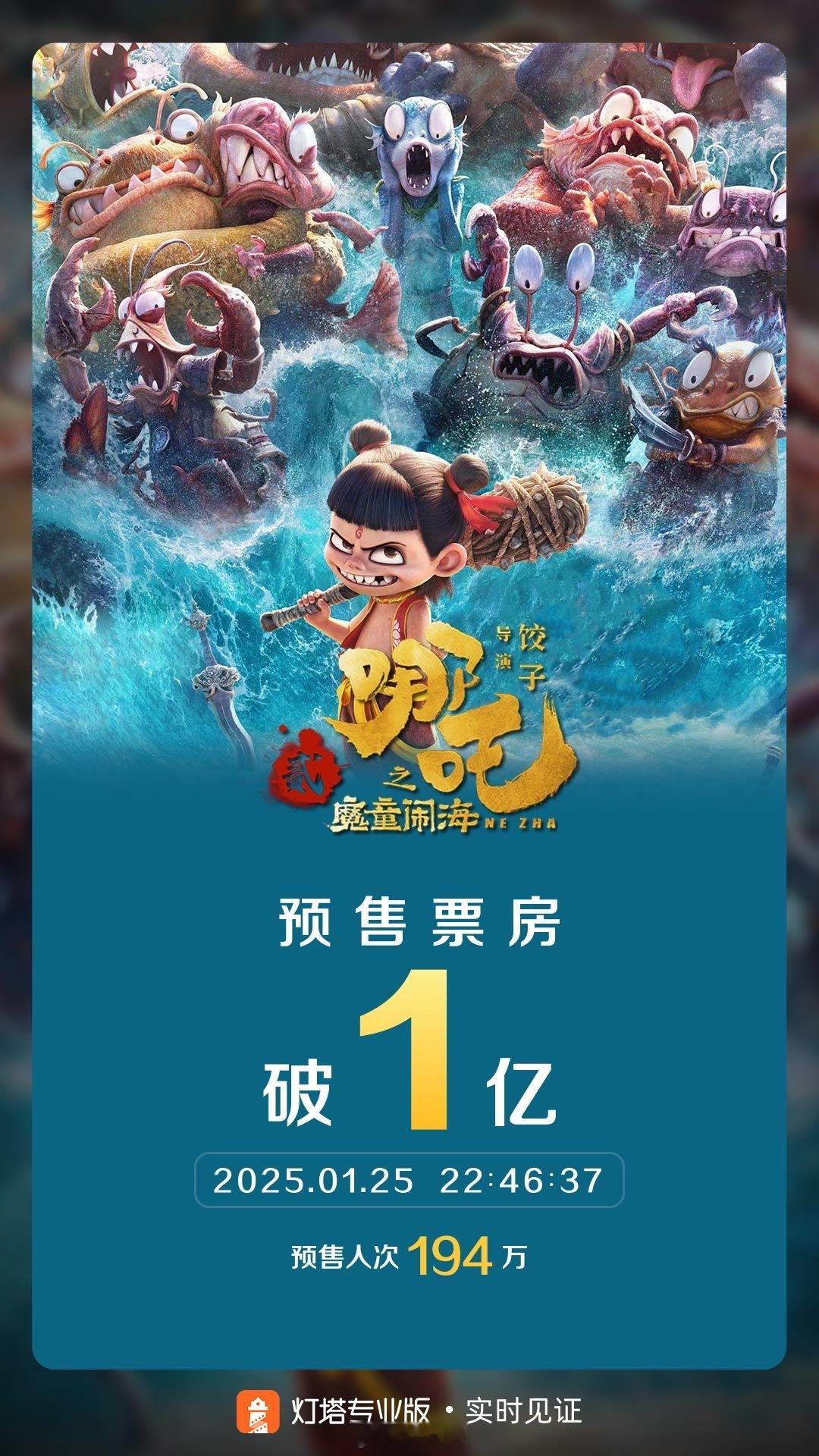 哪吒之魔童闹海预售破亿   哪吒2预售破亿  恭喜吒儿预售破亿！如果知道我们春节