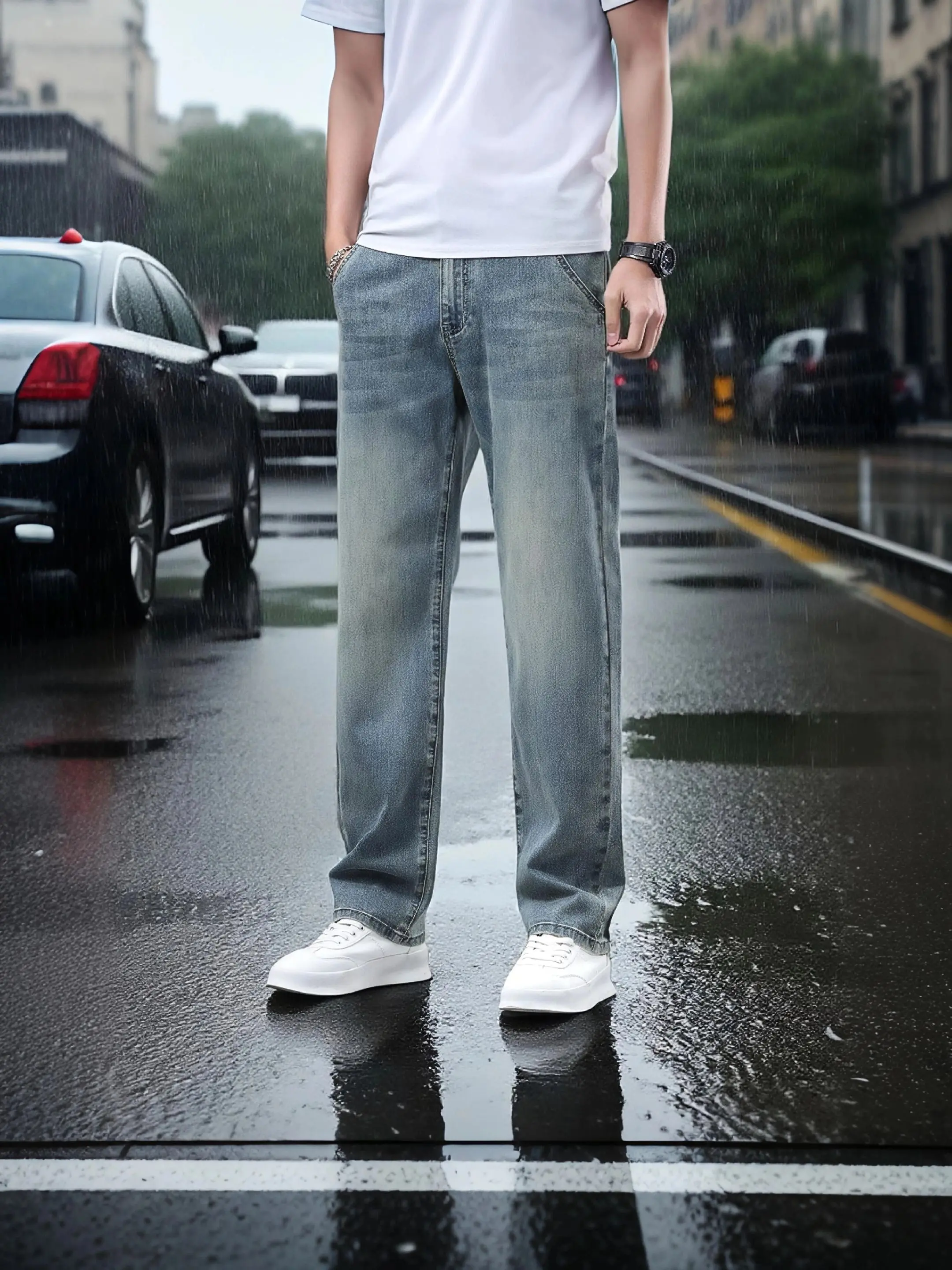 回力新款男牛仔裤超酷😎。回力2025新款男士牛仔裤太赞啦！夏季薄款冰...