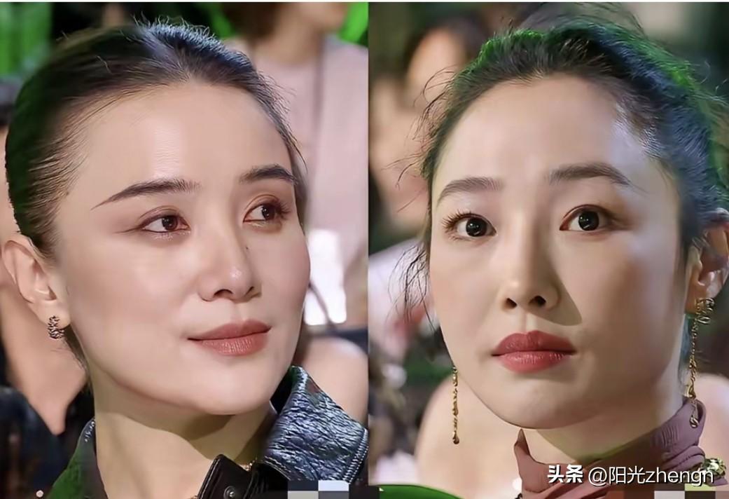 宋佳和白百合梳着同款发型，颜值各有千秋。

宋佳是典型的骨相美人，五官立体耐看，