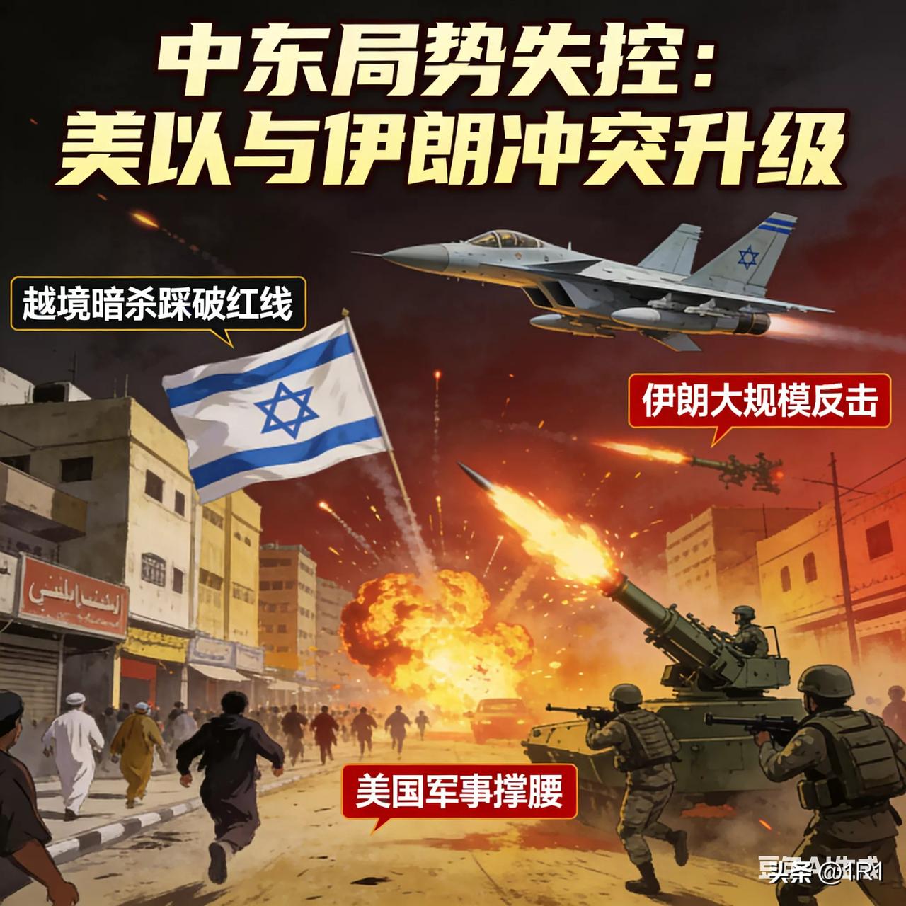 彻底炸锅！美以和伊朗又打起来了！这根本不是小打小闹，是几十年血海深仇的集中爆发！