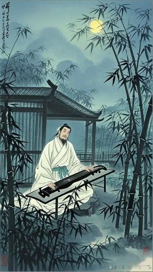《琴心》
——明末清初·王邦畿
白云流水古城西，
雷雨琴心夜不迷。
坐到四更天气