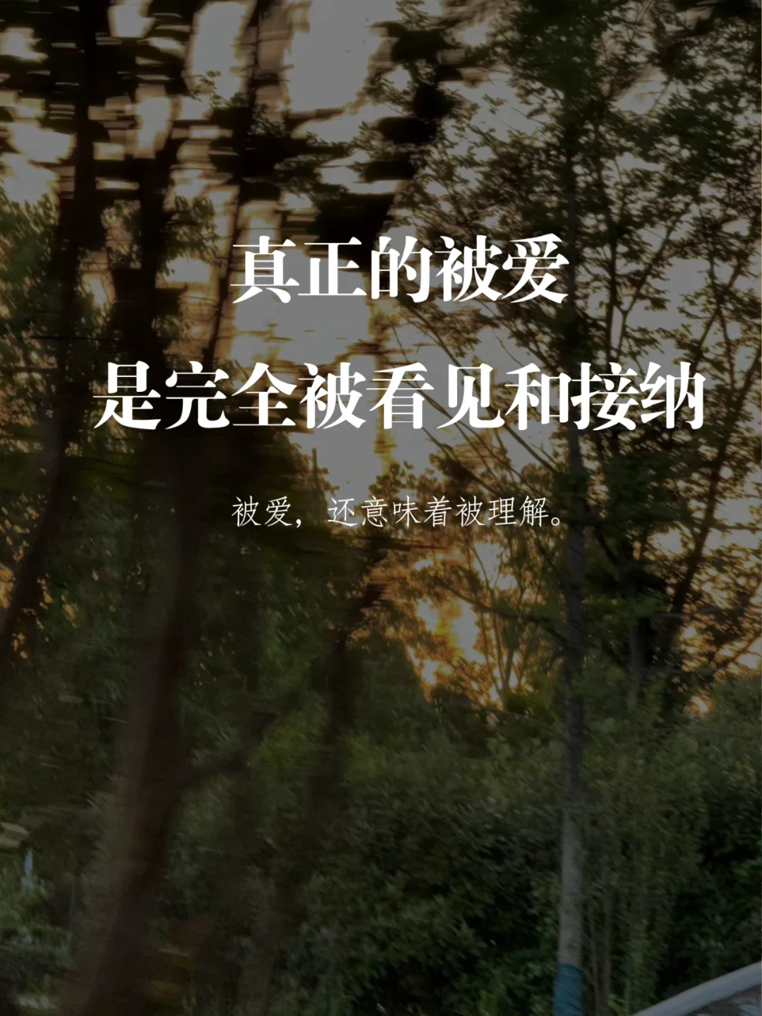 真正的被爱是完全被看见和接纳！