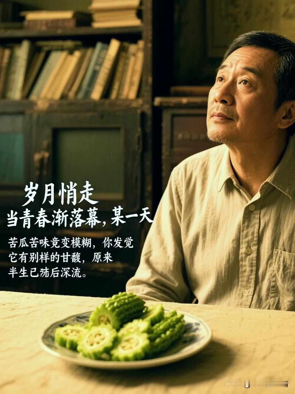 你皱着眉 抱怨苦瓜苦
嘟囔着 它怎未被自然放逐
我带着疑问 去问老辈的路
他缓缓