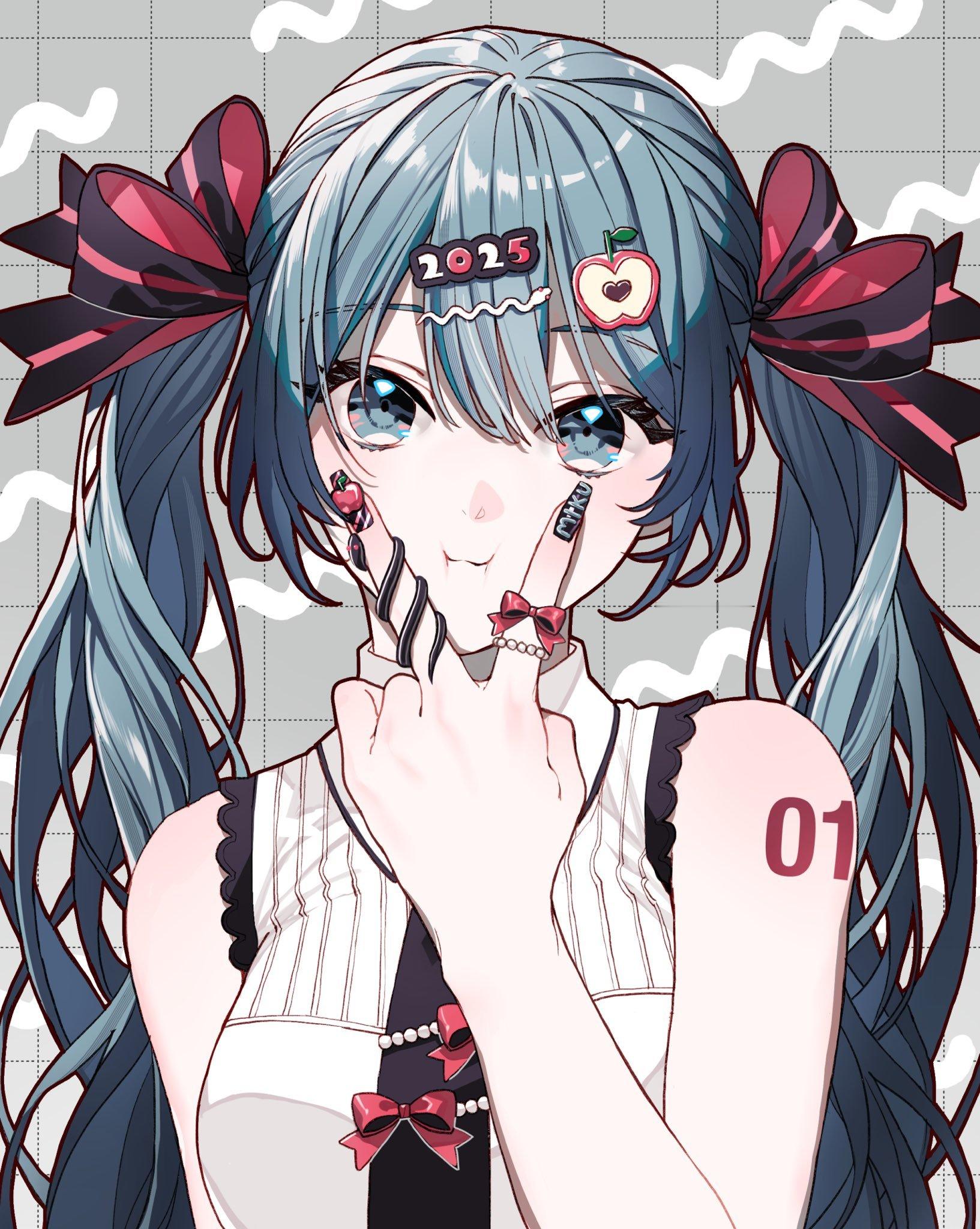 🎀🍎🎀 初音未来  插画  ᝰ.ᐟ𝗔𝗿𝘁𝗶𝘀𝘁:𝐫𝐲𝐨?