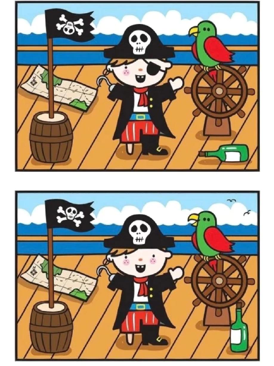 别吹自己眼神好了！这图的4处不同，90%的人漏了最明显的那个…你能找全吗？