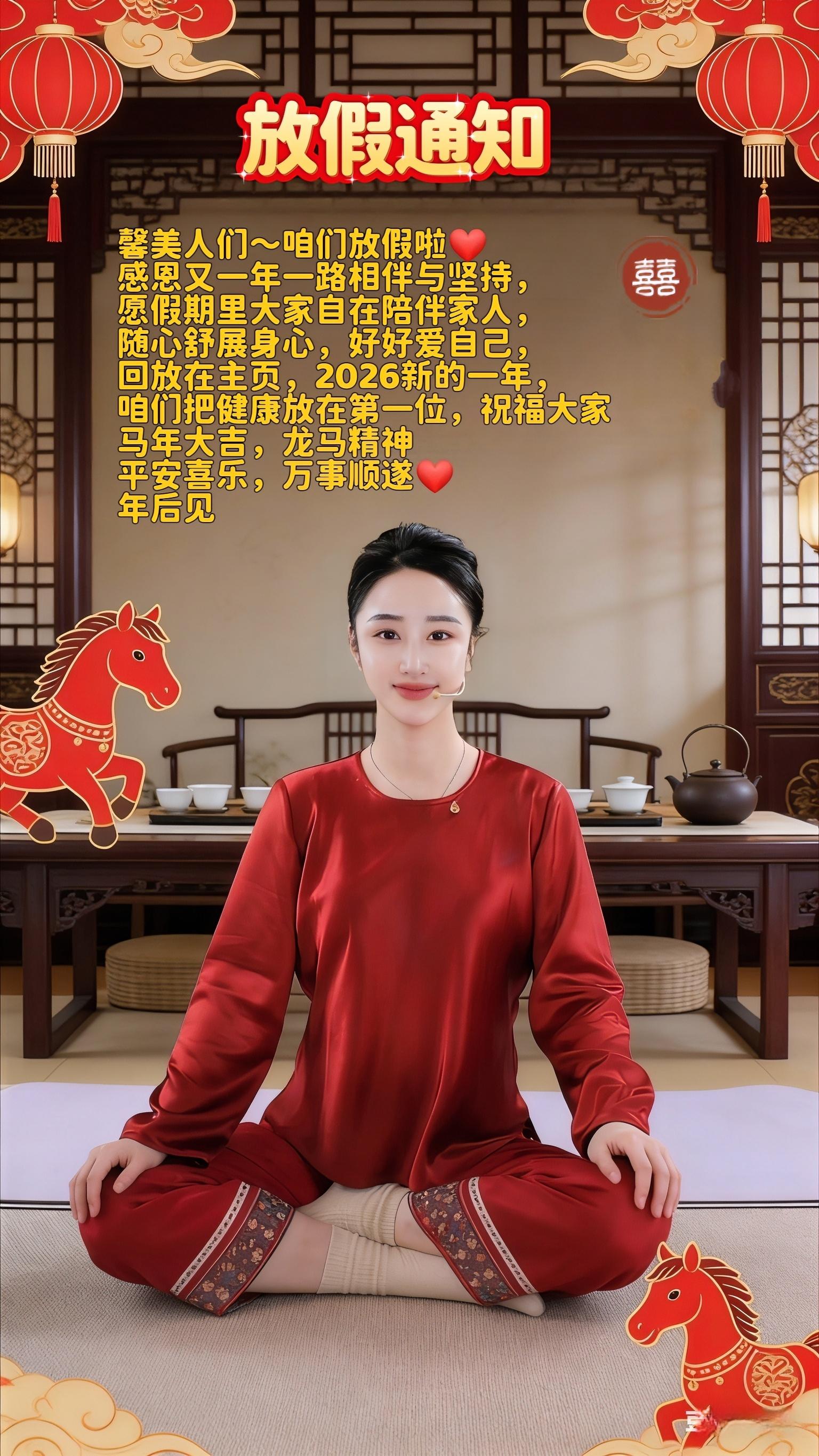 【课程放假通知 & 年后之约】 亲爱的姐妹们： 咱们的瑜伽直播课即日起...