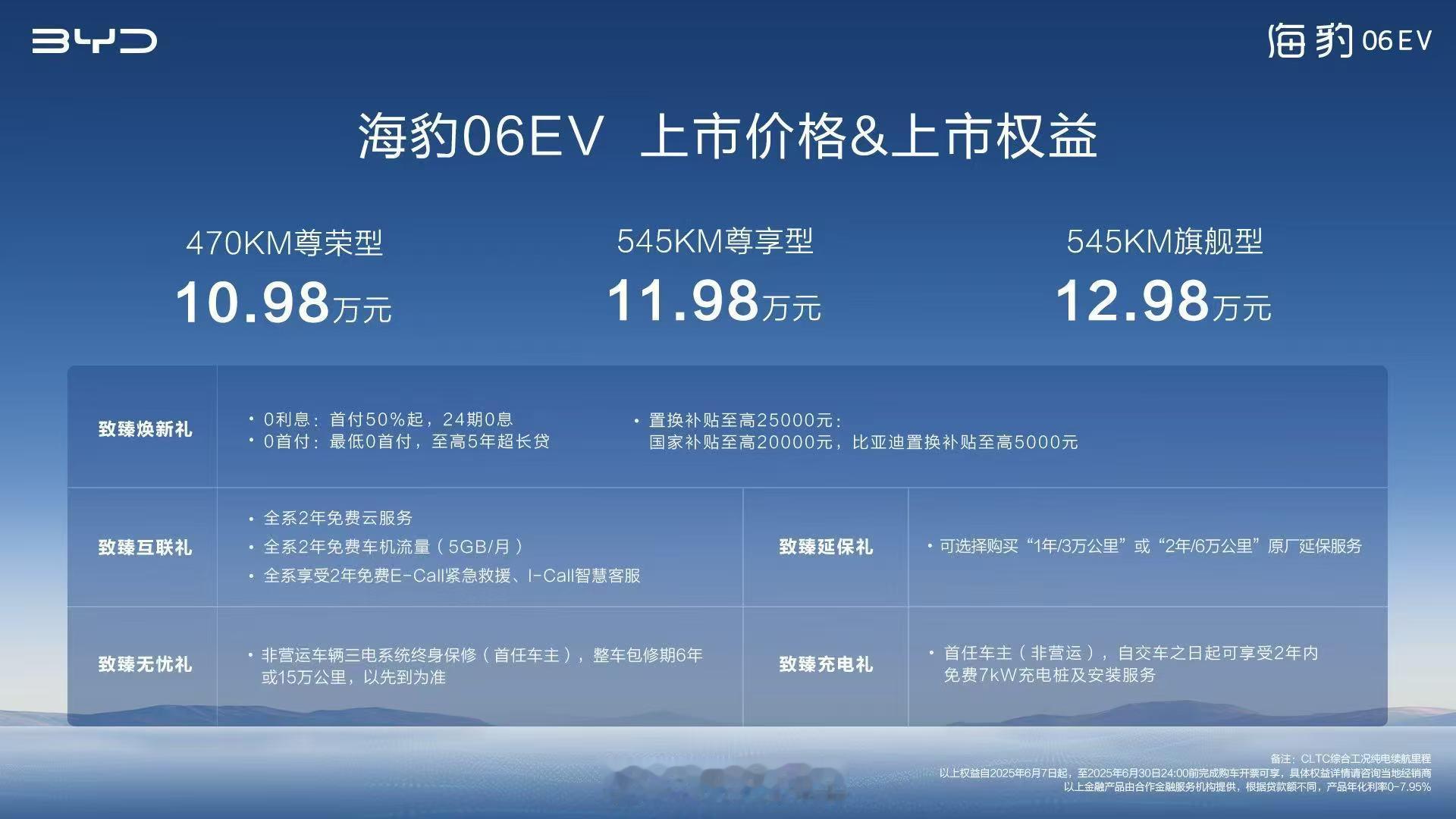 海豹06EV4米9的中型纯电轿车价格来到了10.98万-12.98万元 ​​​