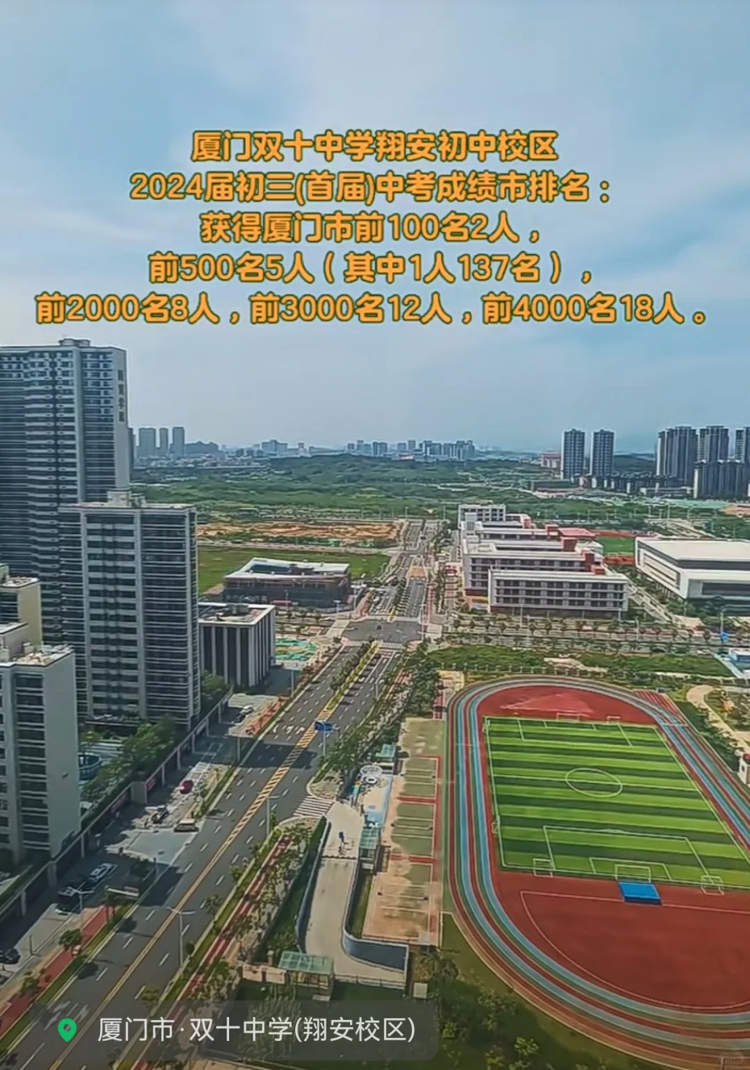 号外！号外！ 厦门双十中学翔安初中校区2024届初三(首届)中考成绩市...