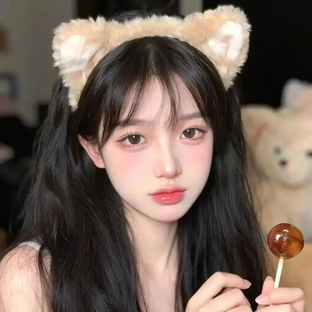 甜美萌宠头饰+软糯棉花糖🍭糖果猫耳发夹 粉色猫耳朵头饰 萌萌头饰 温柔系头饰 