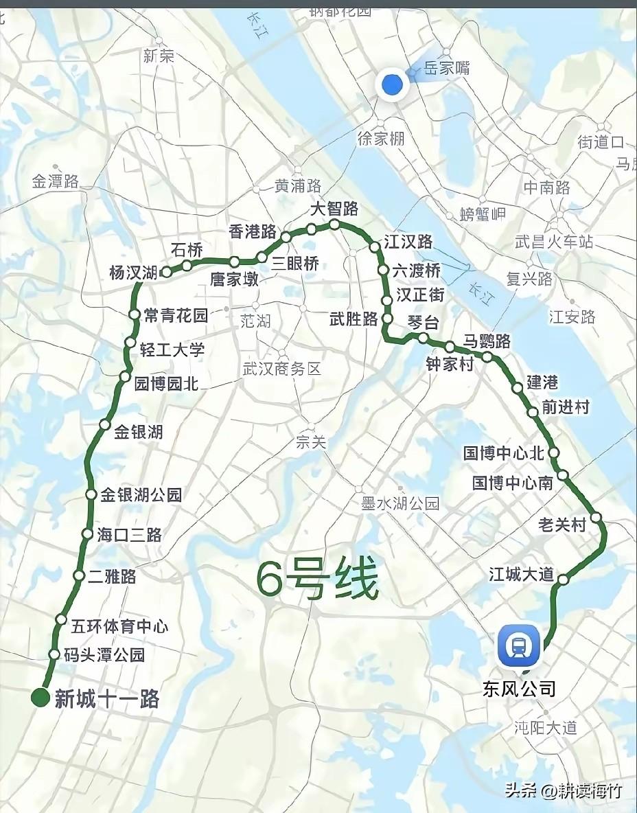 感觉武汉地铁六号线完全可以接起来搞个小环线！

看了6号线的线路图啥感觉？是不是