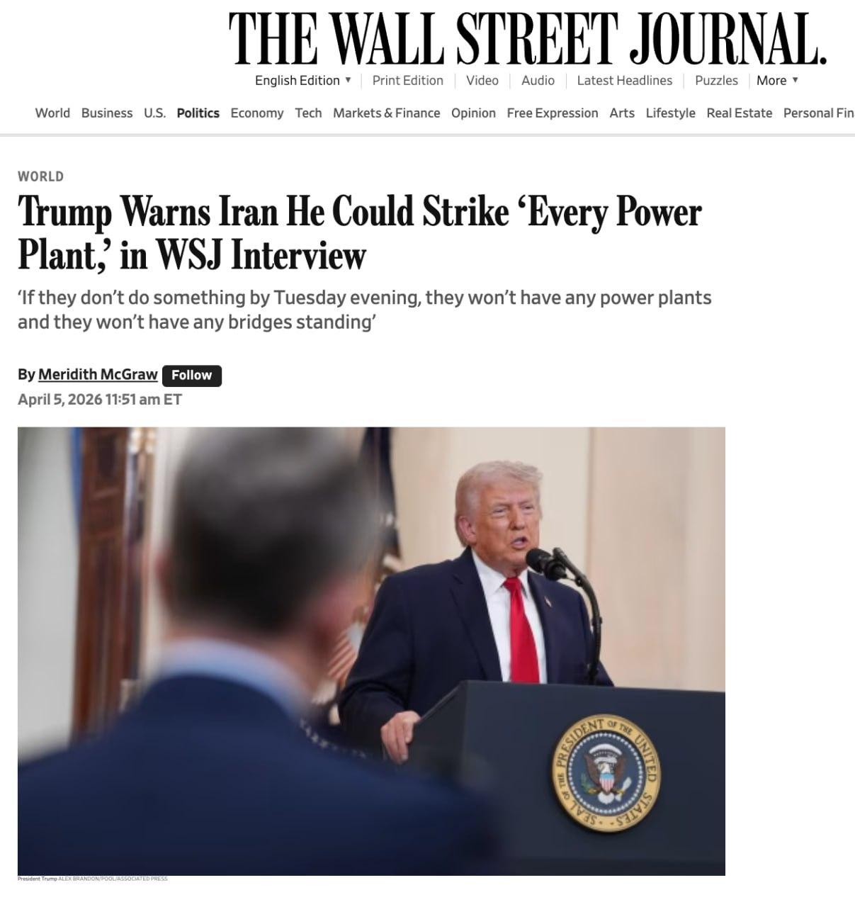 特朗普渴望和平，但有个关键问题

《华尔街日报》报道，自以为是的那个大嘴巴继续威