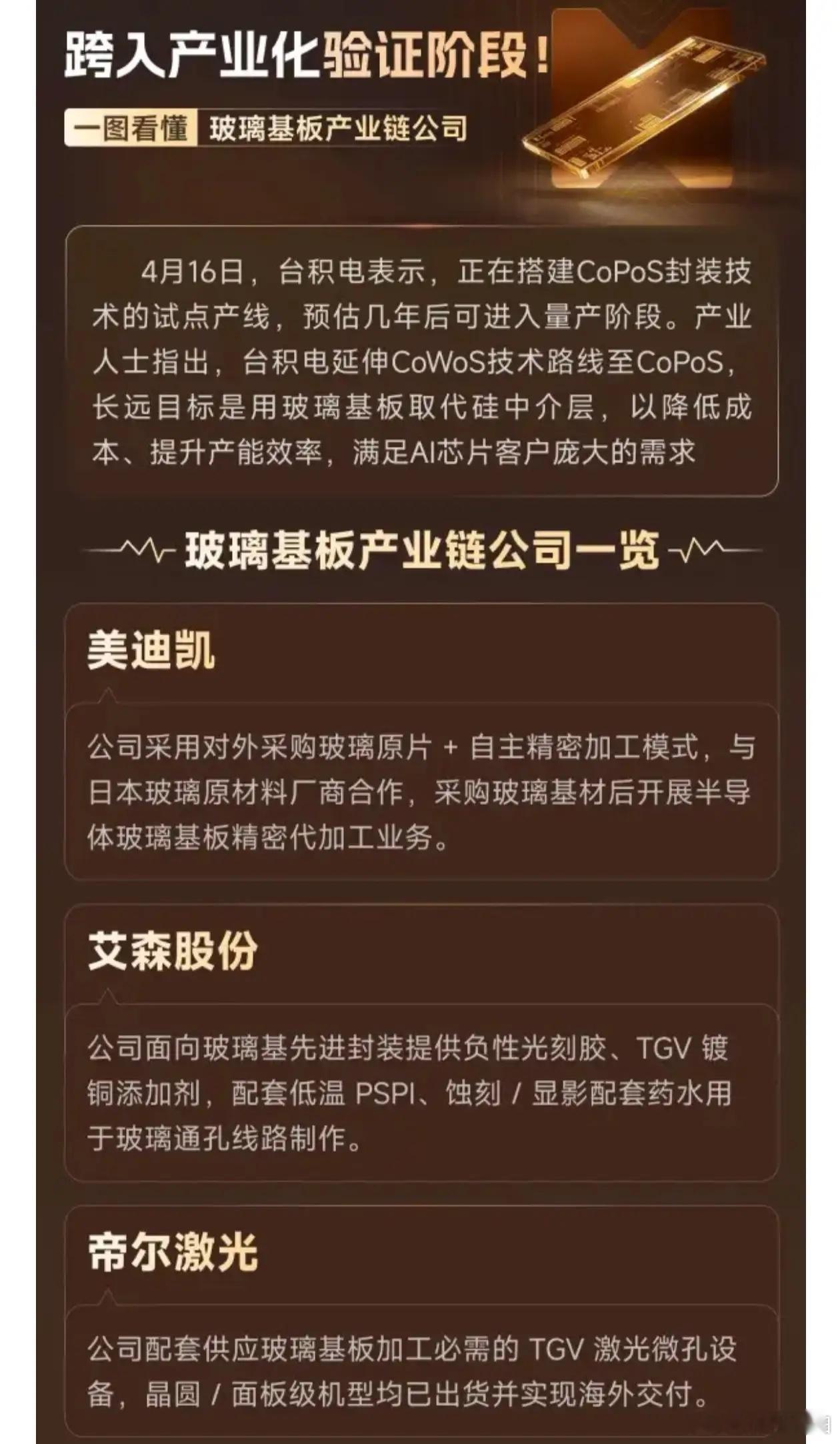 跨入产业化验证阶段！一图看懂《玻璃基板产业链公司一览》 