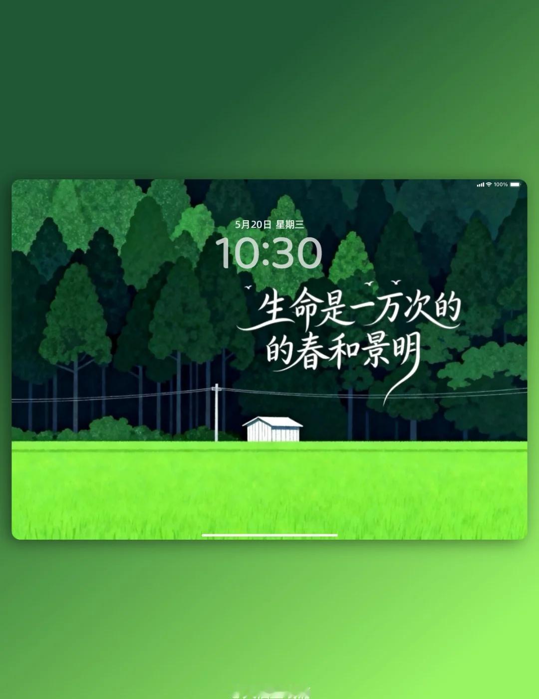平板壁纸丨67丨生命是一万次的春和景明
🌱满目青芜绿，岁岁皆景明。
🕊愿生命