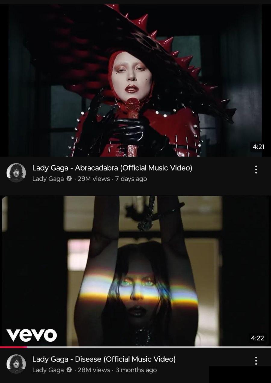 Lady Gaga 的歌曲《Abracadabra》的关注率明显高于首单《Dis