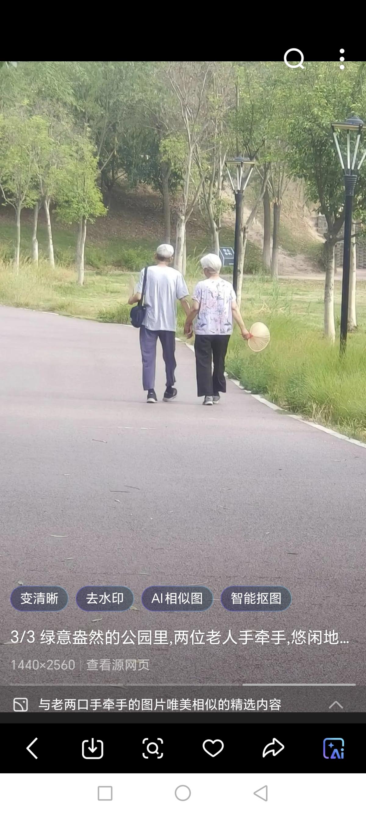 我们互相摆摆手，说了一声：“您好”！

看起来老两口年龄都有80多岁了！

老爷