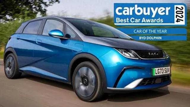 年度最佳！比亚迪拿捏英国媒体。近日，英国网站Carbuyer将比亚迪海豚评为20
