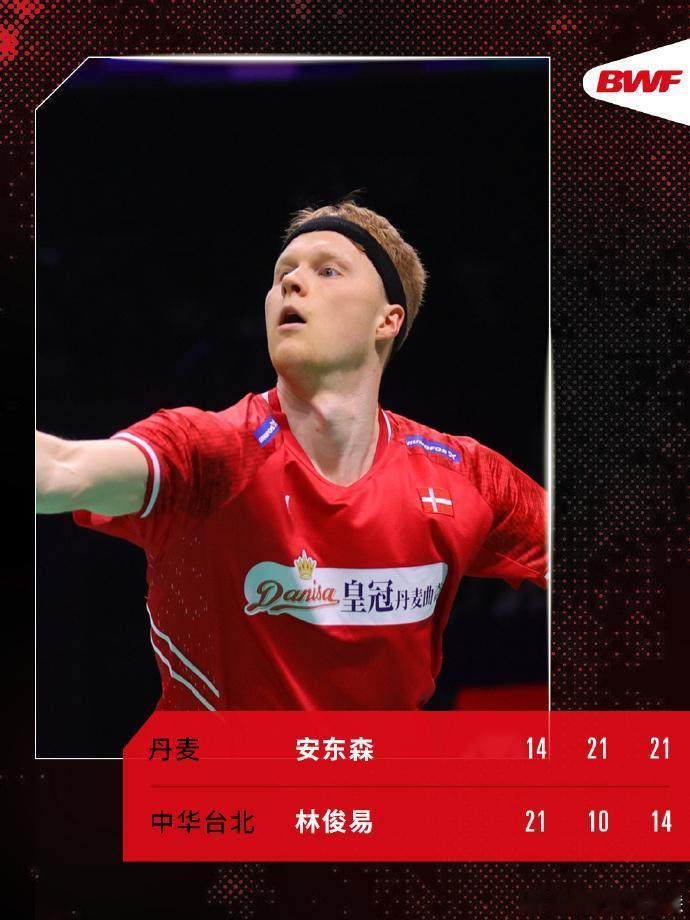 #2024成都汤尤杯#安东森为丹麦队扳回一分。
刚刚结束的汤姆斯杯1/4决赛丹麦