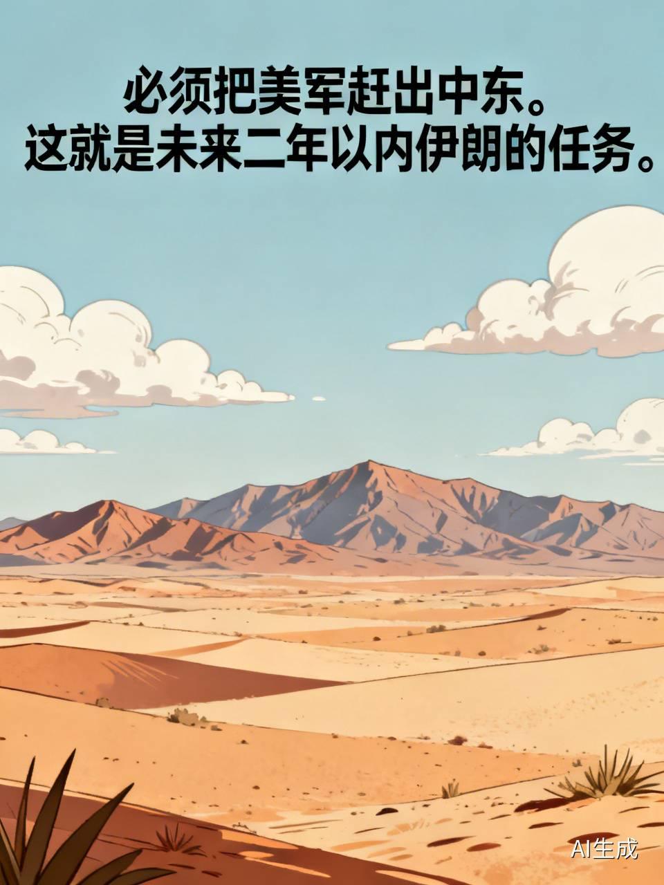 把美军赶出中东，伊朗才有胜利，伊朗才有资格坐在谈判桌上，这就是伊朗现在必须要完成